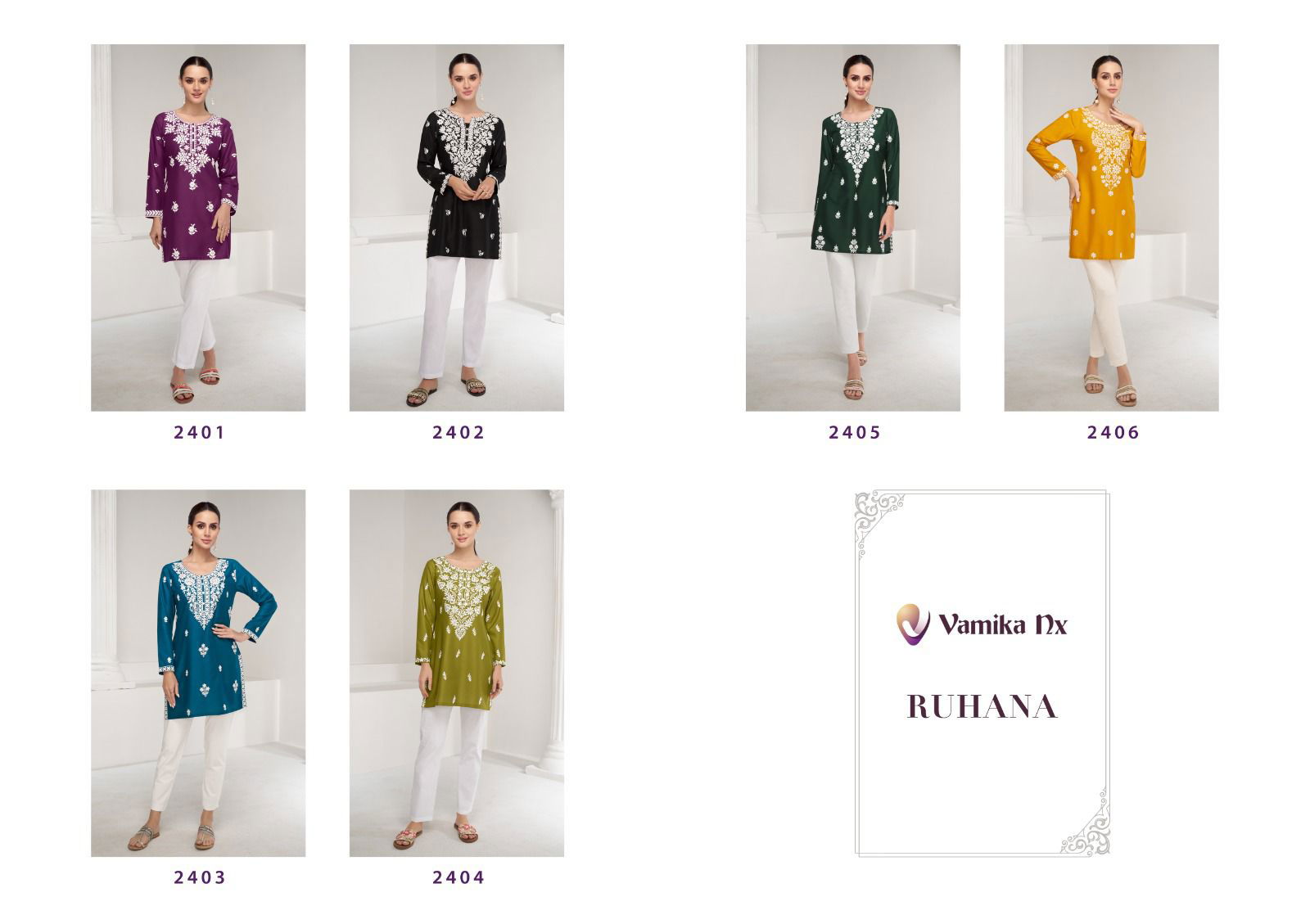 Ruhana By Vamika Nx Rayon Designer Tunic Short Kurtis Wholesale Shop In Surat